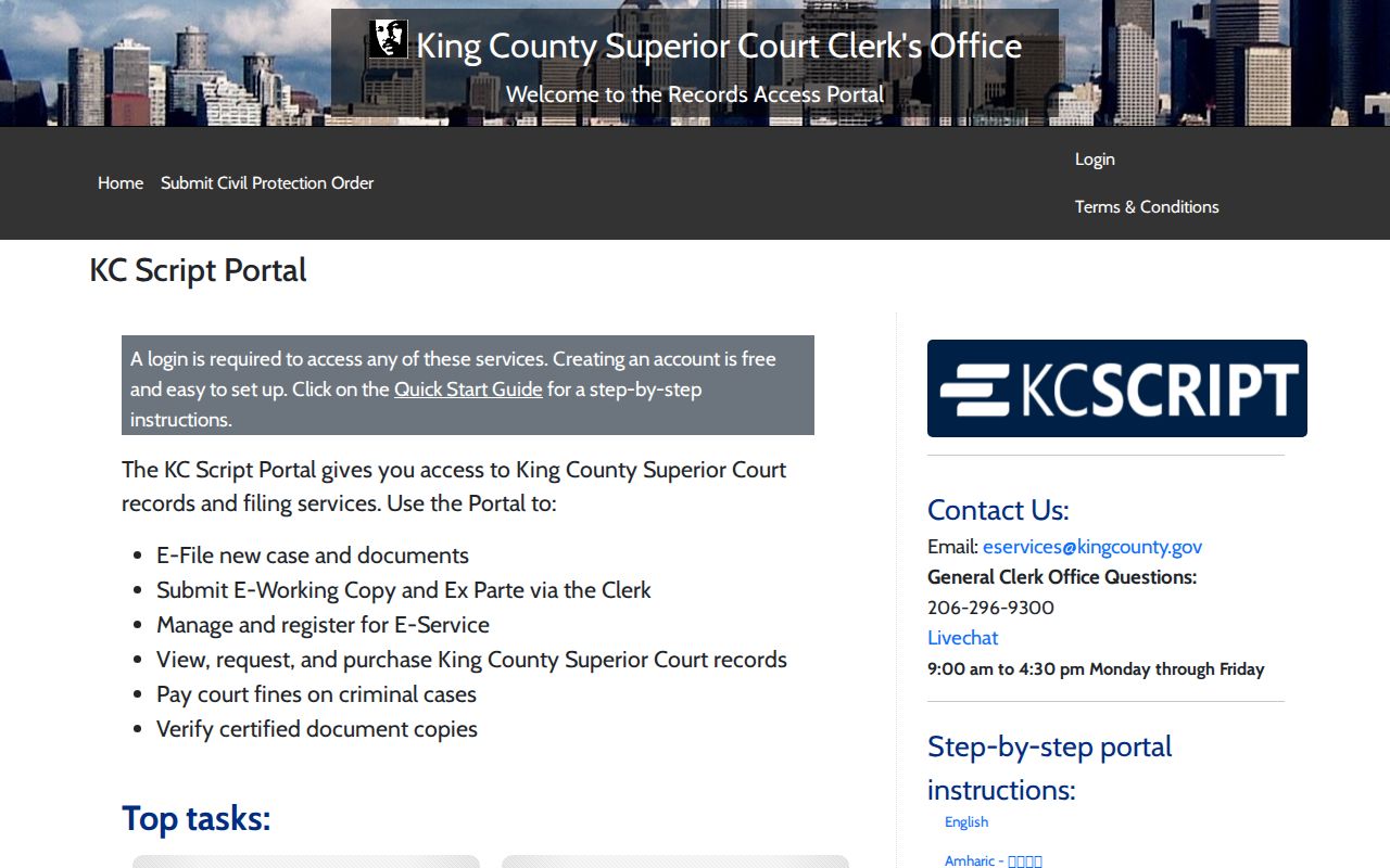 Des Moines people search using KC Script Superior Court records
