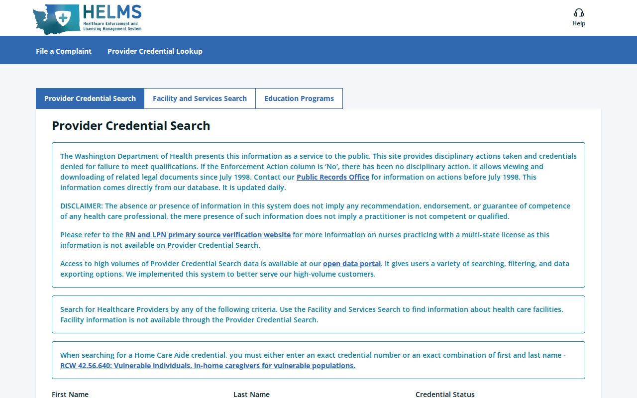 Des Moines people directories health provider credential search