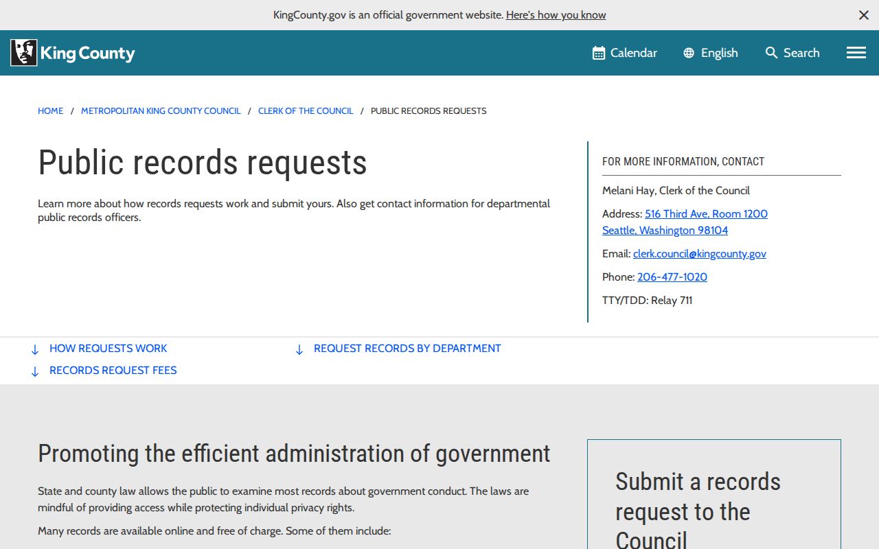Des Moines public records request routing through King County GovQA